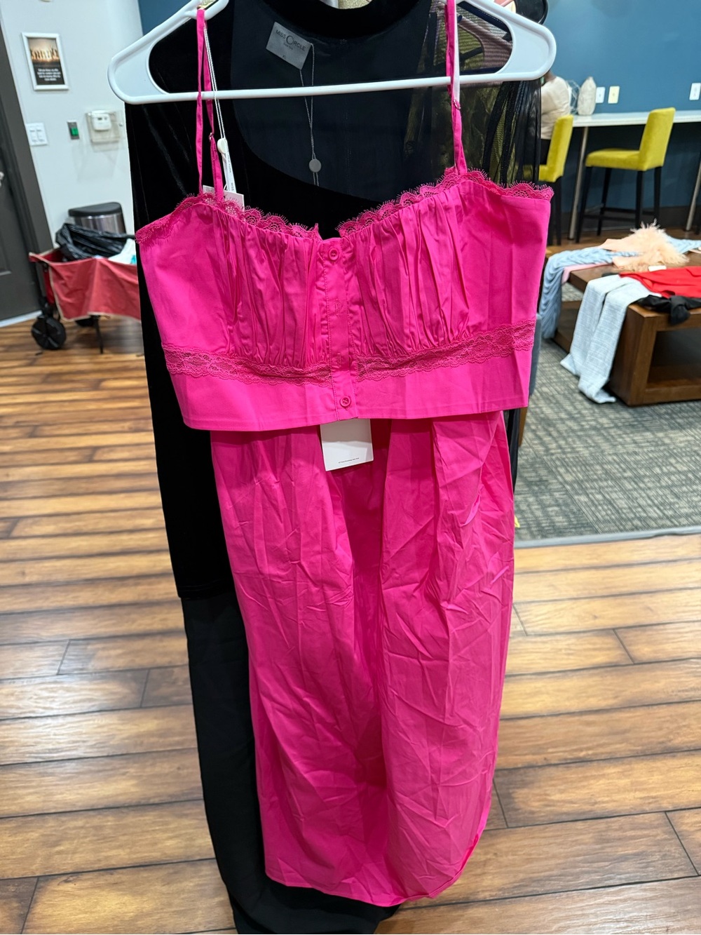 2pc Set Martha Fuchsia Cotton Poplin Maxi Skirt With Matching Top - Picture 9 of 9